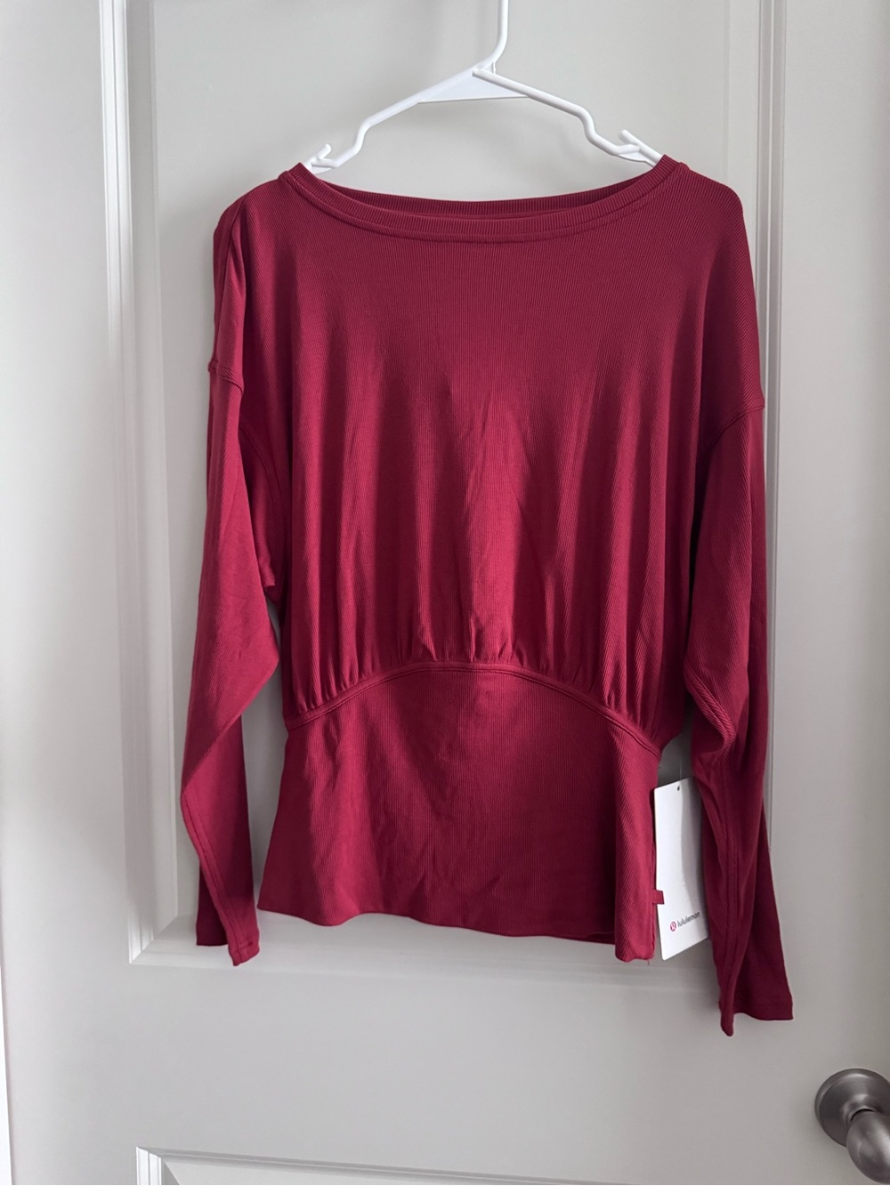 lululemon athletica Long-Sleeve Scoop Neck Top - Berry Red